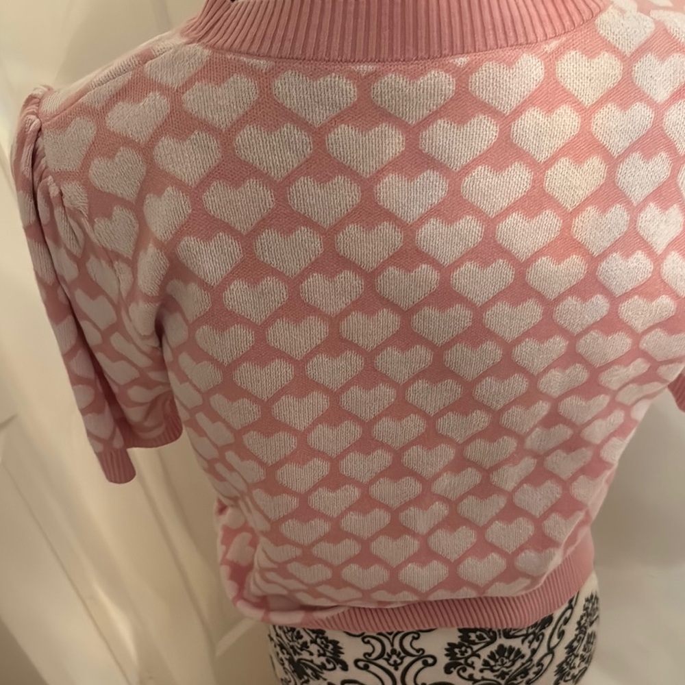 Pink Heart Pattern Sweater - Picture 3 of 3
